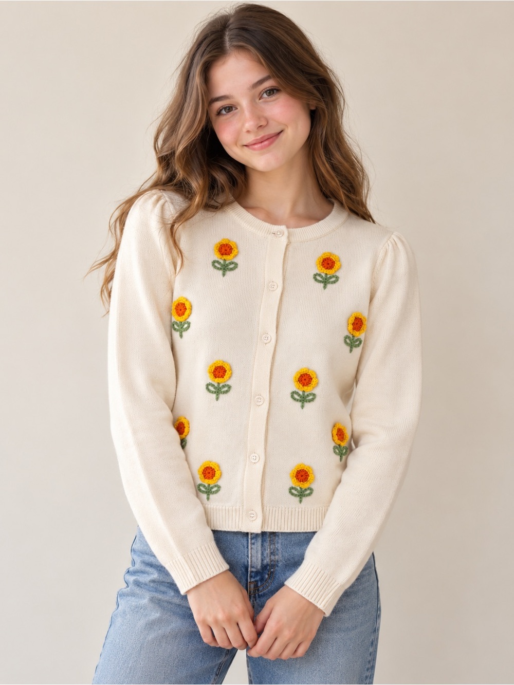 Gymboree Embroidered Sunflower Cardigan perfect for the fall